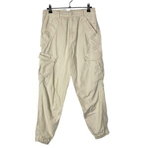 Rag & Bone Cotton Cropped Tapered Cargo Ecru Khaki Pants 27